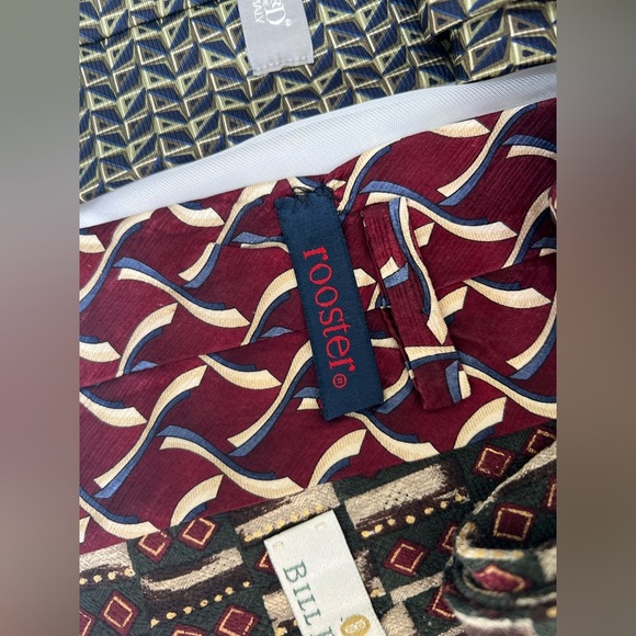 Vintage Silk Necktie 4" Tie  LOT OF 5 Art Deco Abstract Geometric USA - Picture 9 of 11